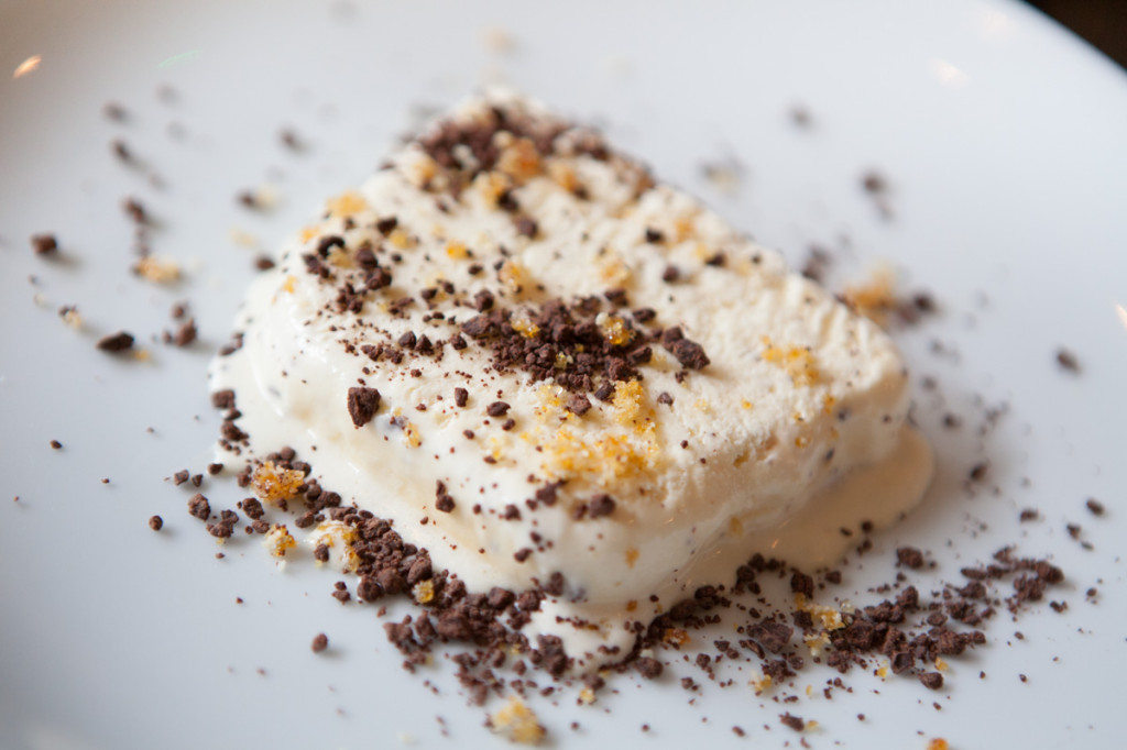 Hazelnut and salted caramel semifreddo