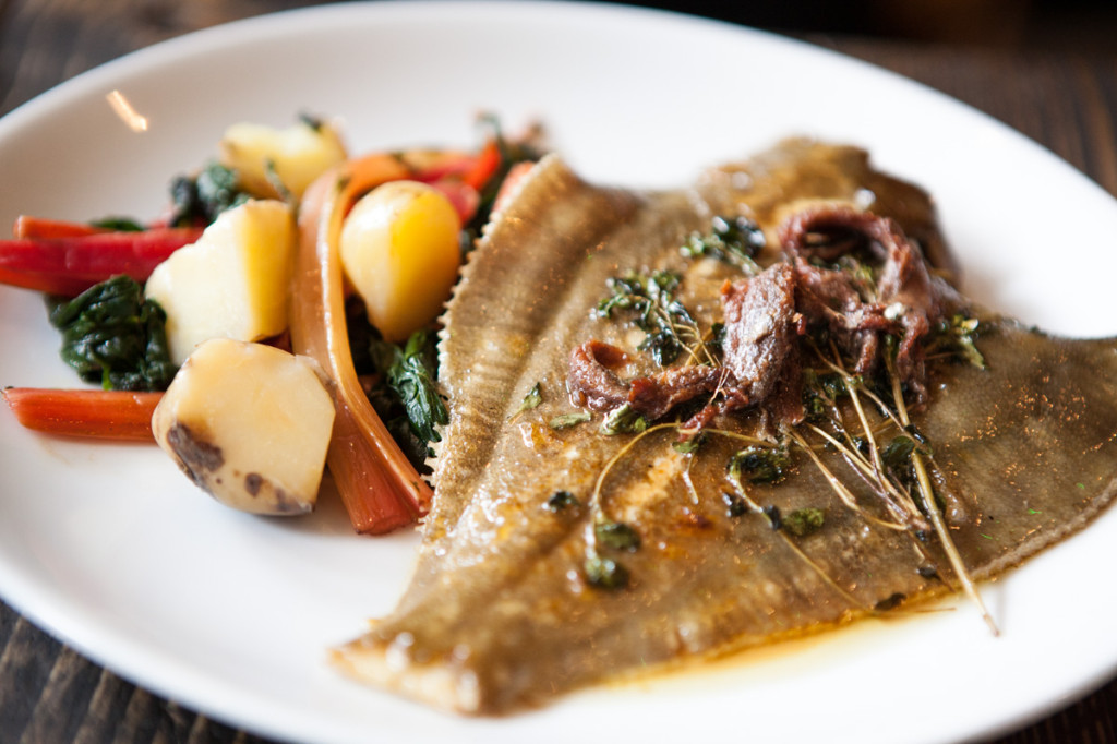 Weymouth Plaice, anchovy, marjoram, crushed potatoes & purslane