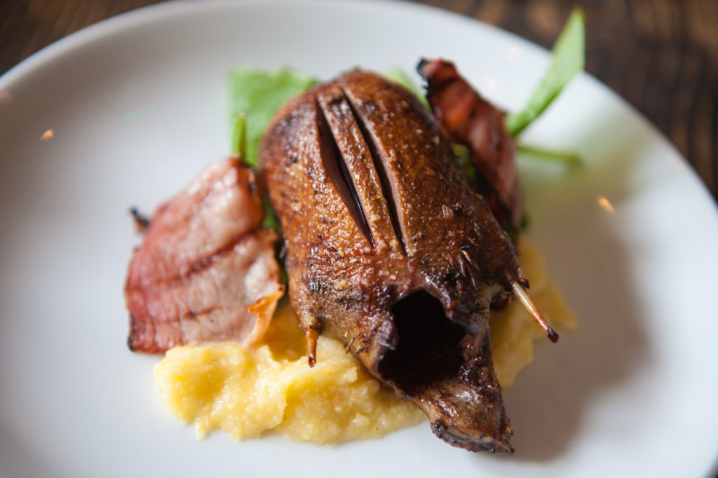 Whole Roast Teal with Celeriac Puree and Bacon